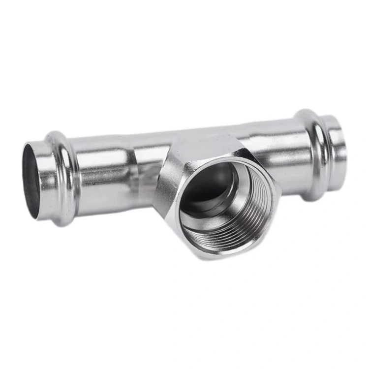 ගැහැණු නූල් සහිත ටී දෙවරක් ඔබන්න