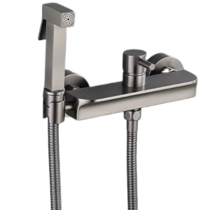 Gunmetal Grey Hot and Cold Bidet Sprayer කට්ටලය Gunmetal Grey Hot and Cold Bidet Sprayer කට්ටලය
